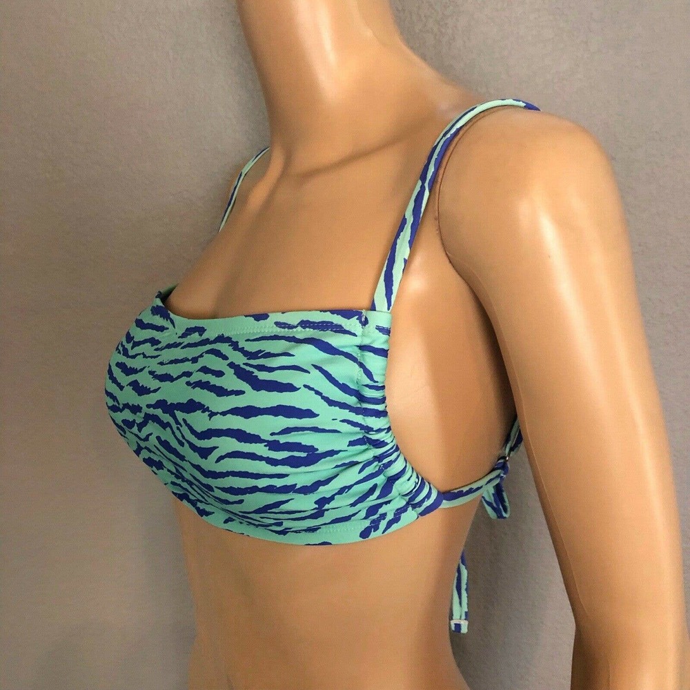Lulus Surfs Up Zebra Print Bikini Top Tied Back B… - image 2